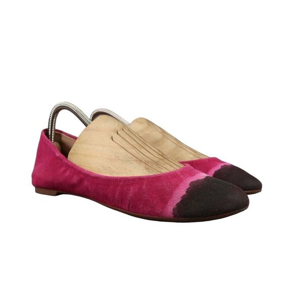 Leifnotes Shoes - Leifnotes Shoes Womens 39 Ballet Flats Fashion Leather Anthropologie Pink Black
